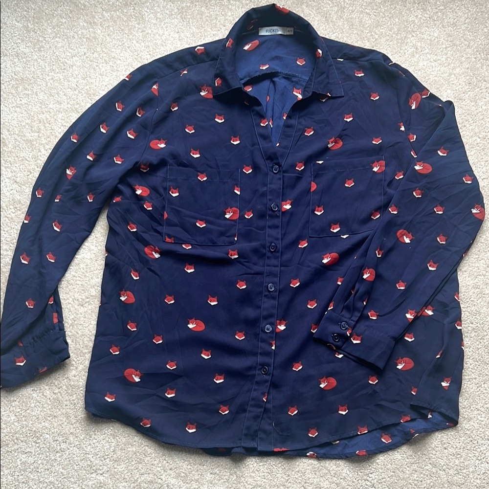 Whimsical Fox Pattern Shirt